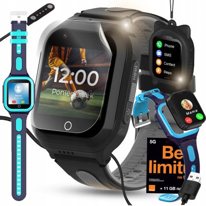SMARTWATCH DLA DZIECI ZEGAREK TELEFON GPS SMS ROZMOWY MP3 WIBRACJA Z GRAMI