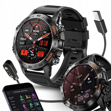 ZEGAREK SMARTWATCH MĘSKI 360x360 ROZMOWY MENU PL WODOODPORNY + GRATIS